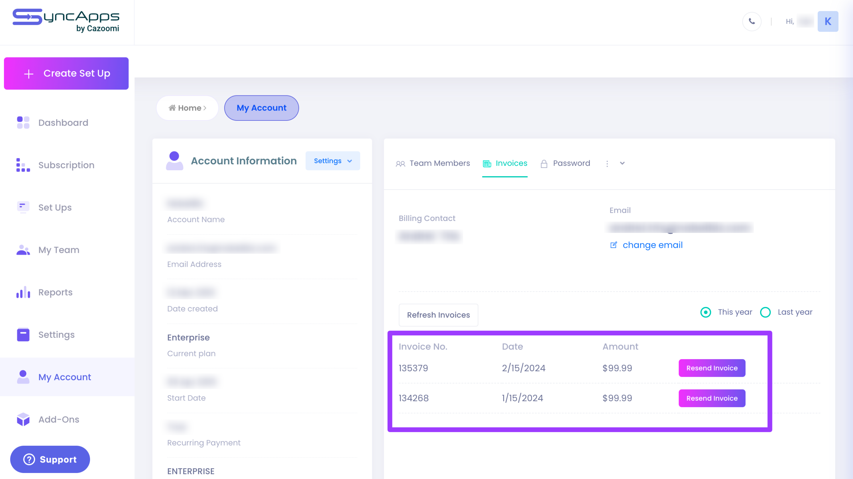 Resend Invoices in SyncApps Account – Help Center
